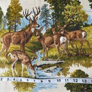 Deer wildlife barkcloth fabric 2+ yards